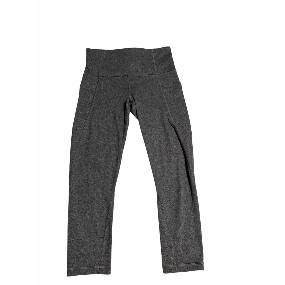 Athleta Salutation Stash Pocket Crop Leggings Heather Grey Phone Pocket 20’’ XS